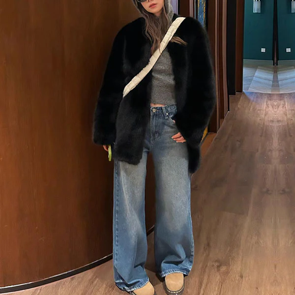 Judie Wash Denim Wide Leg Relax Jeans - Image 3