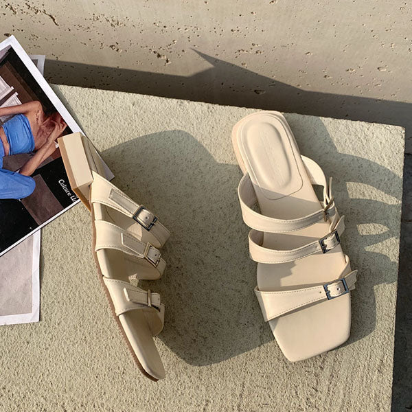 Julia Multi Strap Open Toe Slide Sandals - Image 13