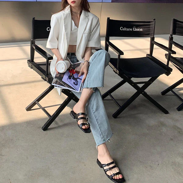 Julia Multi Strap Open Toe Slide Sandals - Image 15