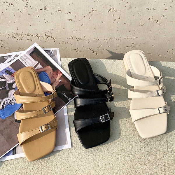 Julia Multi Strap Open Toe Slide Sandals - Image 9