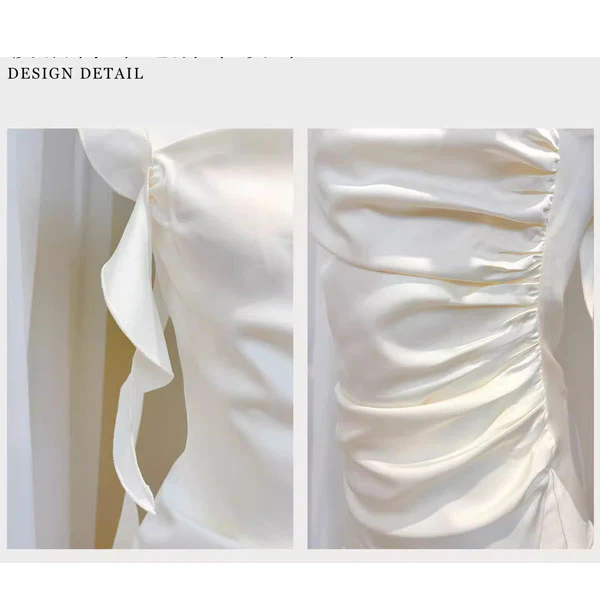 Karina Ivory Sleeveless Ruffles Evening Dress - Image 11
