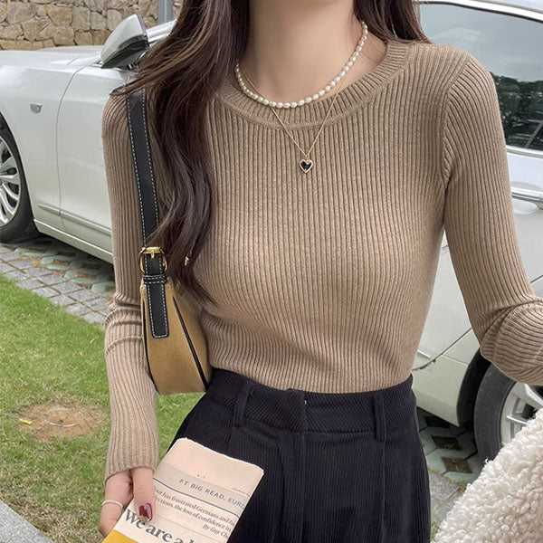 Karlie Ribbed Knit long Sleeve Sweater Top - Image 11
