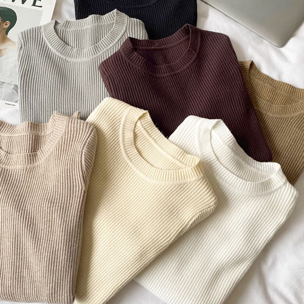 Karlie Ribbed Knit long Sleeve Sweater Top - Image 3