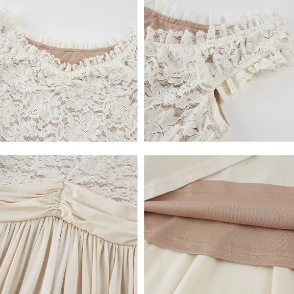 Katherina Ivory Lace Off Shoulder Romantic Flowing Dress - Image 6