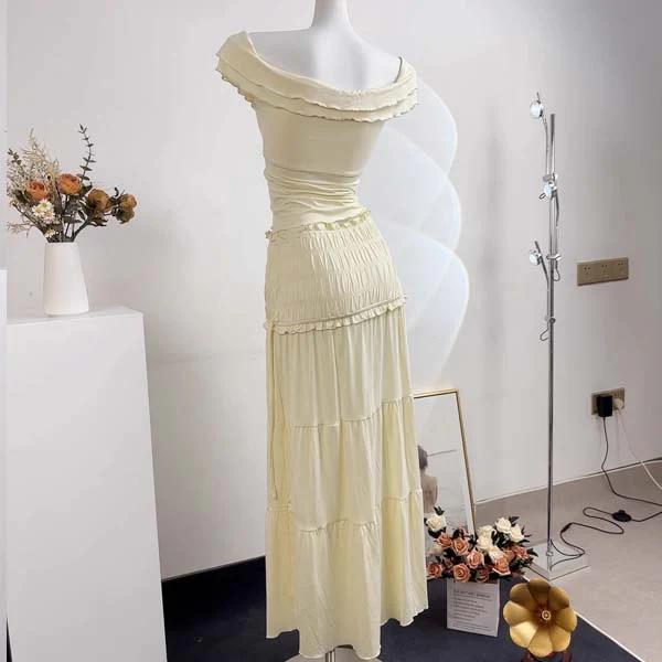 Kelinda Cream Ruffles Charm Top & Maxi Skirt - Image 10