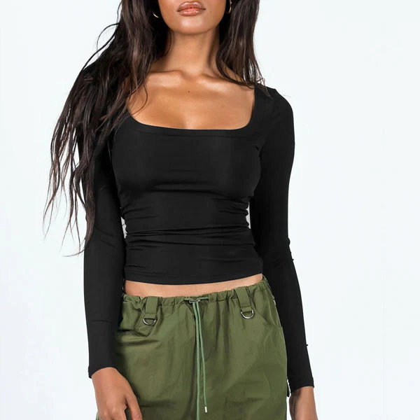 Kelissa Ribbed Long Sleeve Top - Image 3