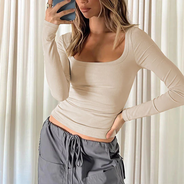Kelissa Ribbed Long Sleeve Top - Image 9