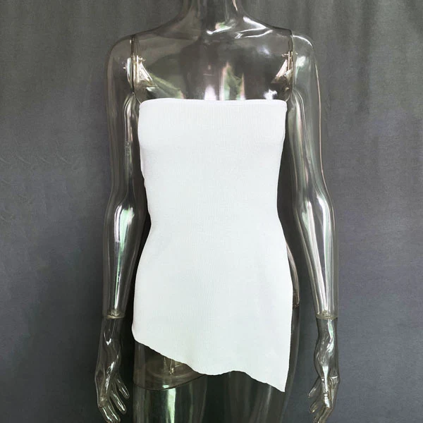 Kelli Asymmetrical Side Slit Strapless Top - Image 7