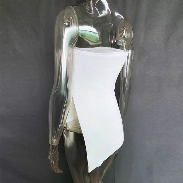 Kelli Asymmetrical Side Slit Strapless Top - Image 8
