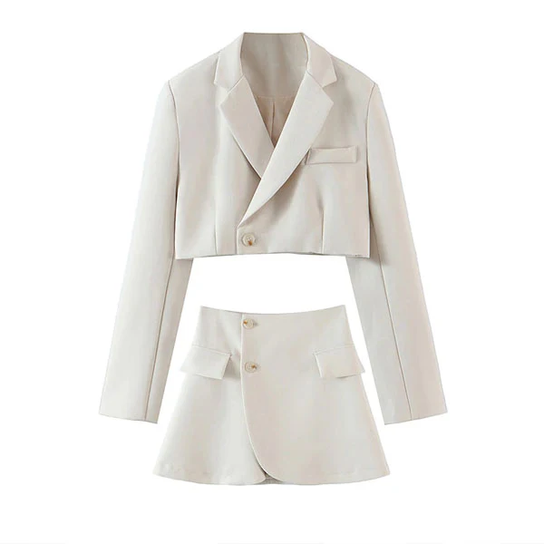 Kenza Cropped Blazer Skirt Set - Image 4