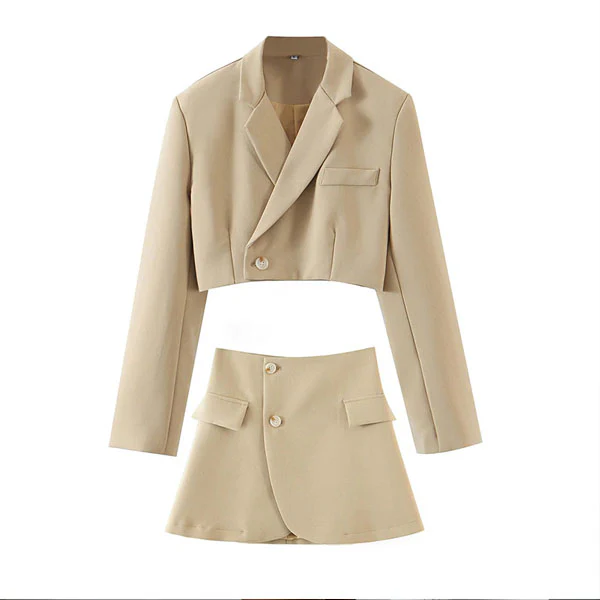 Kenza Cropped Blazer Skirt Set - Image 9