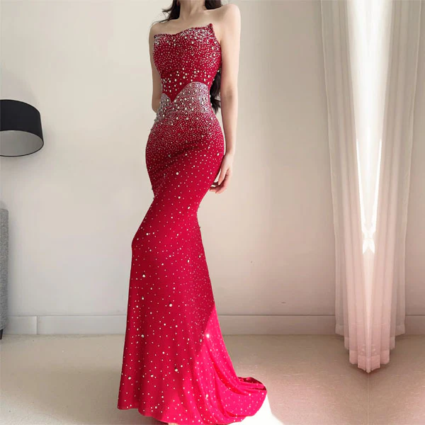 Kerina Glamorous Beaded Luxe Evening Dress - Image 10