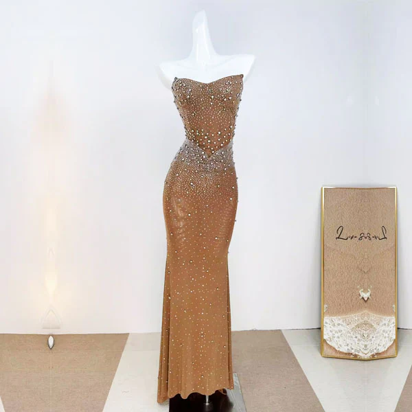 Kerina Glamorous Beaded Luxe Evening Dress - Image 8