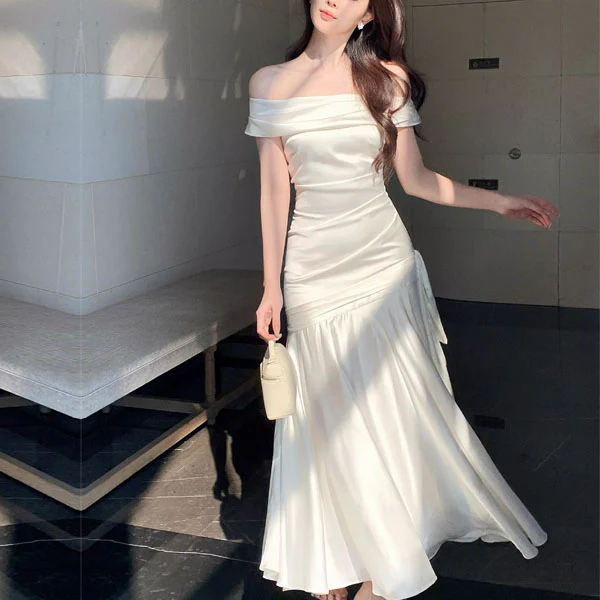 Kerri Elegant Off-Shoulder Mermaid Dress - Image 3