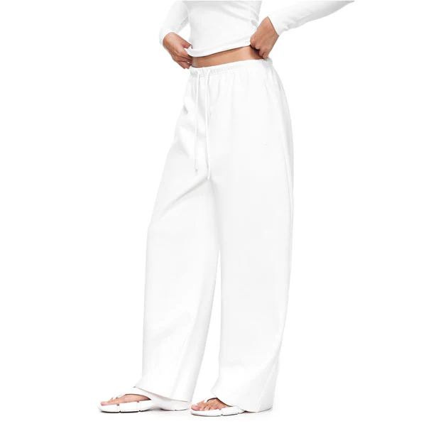 Kerrie Women’s White Comfy Wide Leg Sweatpants - Image 3