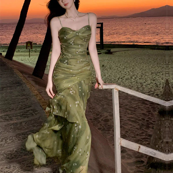 Kerrisa Enchanted Meadow Ruched Ruffles Dress
