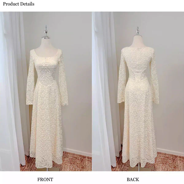 Kimora Floral Lace Long Sleeve Square Neck Maxi Dress - Image 9