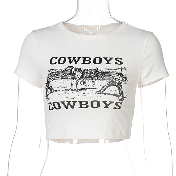 Kira Cowboys Cropped Graphic Tee - Image 5