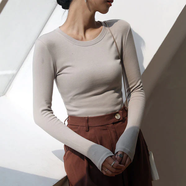 Kira Everyday Basic Long Sleeve Top - Image 4