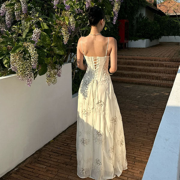 Krissy Ivory Bloom Floral Embroidered Maxi Dress - Image 2