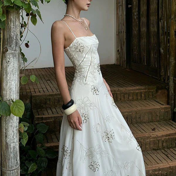 Krissy Ivory Bloom Floral Embroidered Maxi Dress - Image 4