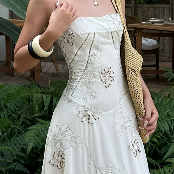 Krissy Ivory Bloom Floral Embroidered Maxi Dress - Image 5