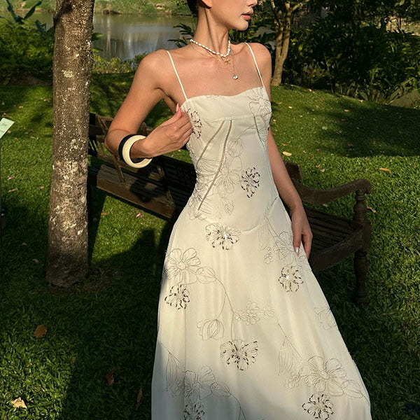 Krissy Ivory Bloom Floral Embroidered Maxi Dress - Image 6
