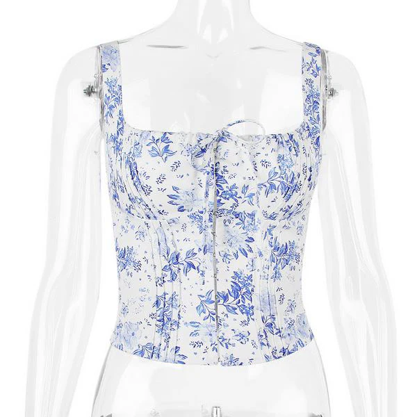 Kristin Floral Print Bustier Sleeveless Top - Image 7