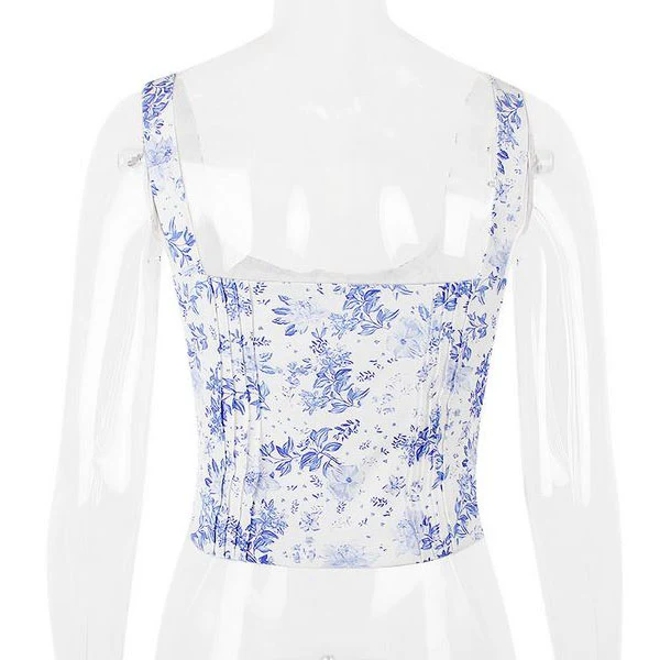 Kristin Floral Print Bustier Sleeveless Top - Image 8