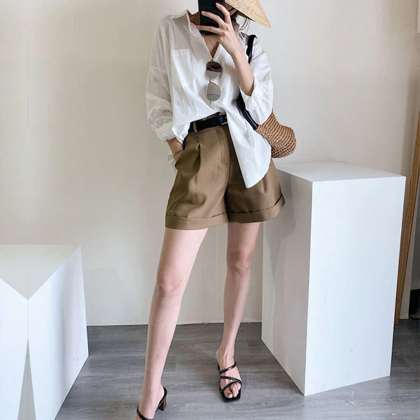 Krystal Elegant High Waisted Culotte Shorts - Image 9