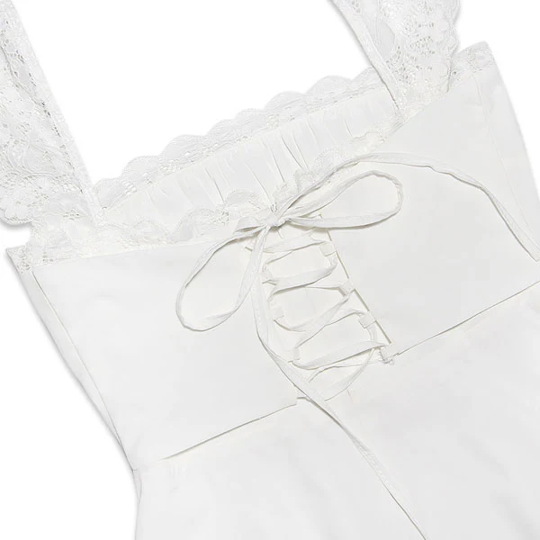 Lalisa Lace Trim Ruched Front Mini Dress - Image 6
