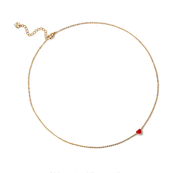 Laluna Dainty Red Heart Necklace - Image 3