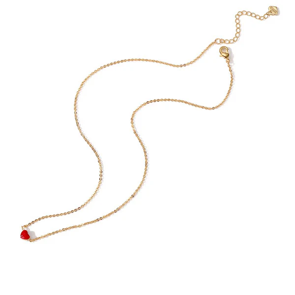 Laluna Dainty Red Heart Necklace - Image 6
