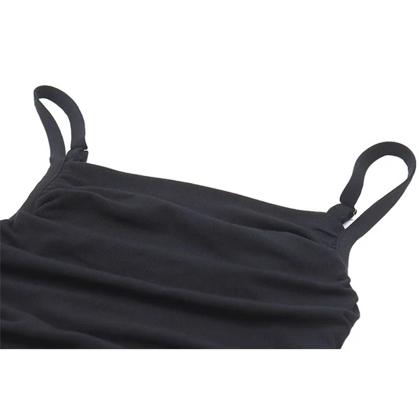 Leia Black Ruched Square Neck Tank Top - Image 6
