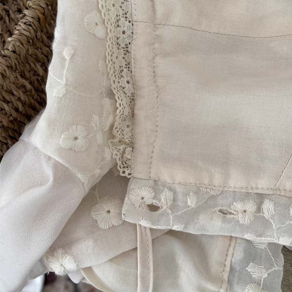 Leia Cream Lace Floral Embroidered Tank Top - Image 5