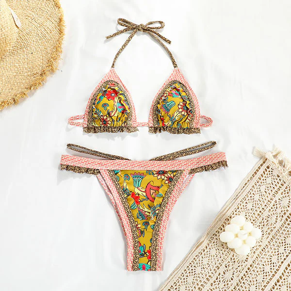 Lenny Vintage Floral Print Ruffled Bikini Set - Image 19