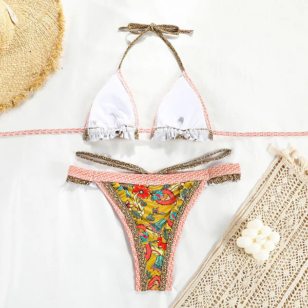 Lenny Vintage Floral Print Ruffled Bikini Set - Image 20