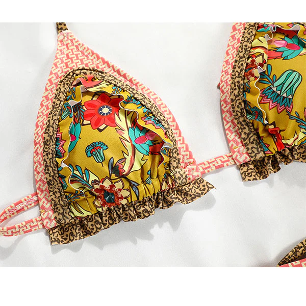 Lenny Vintage Floral Print Ruffled Bikini Set - Image 21