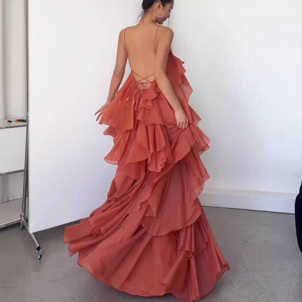 Lili Whimsical Layered Ruffles Halter Dress - Image 13