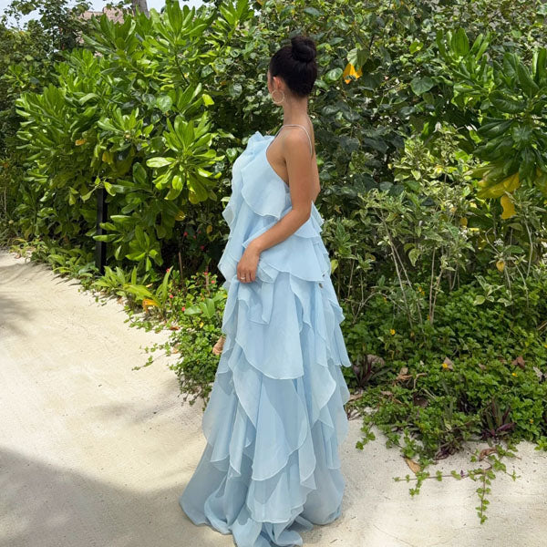 Lili Whimsical Layered Ruffles Halter Dress - Image 4