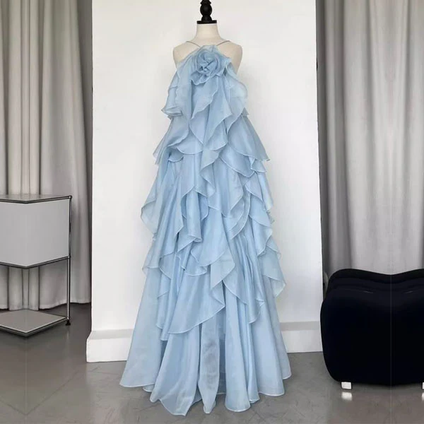 Lili Whimsical Layered Ruffles Halter Dress - Image 5