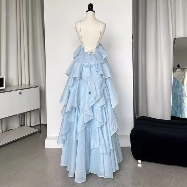 Lili Whimsical Layered Ruffles Halter Dress - Image 6