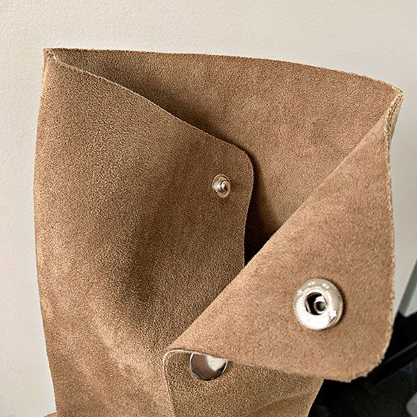 Lilia Snap Buttons Folded Suede Boots - Image 17