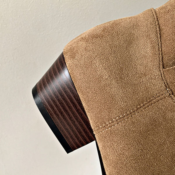 Lilia Snap Buttons Folded Suede Boots - Image 18