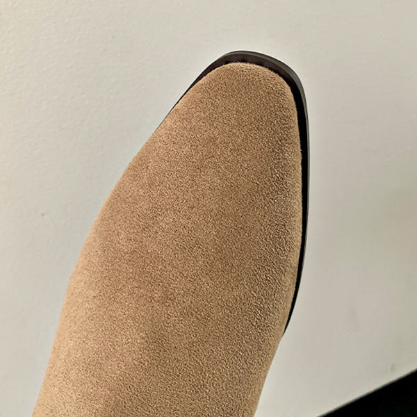 Lilia Snap Buttons Folded Suede Boots - Image 20