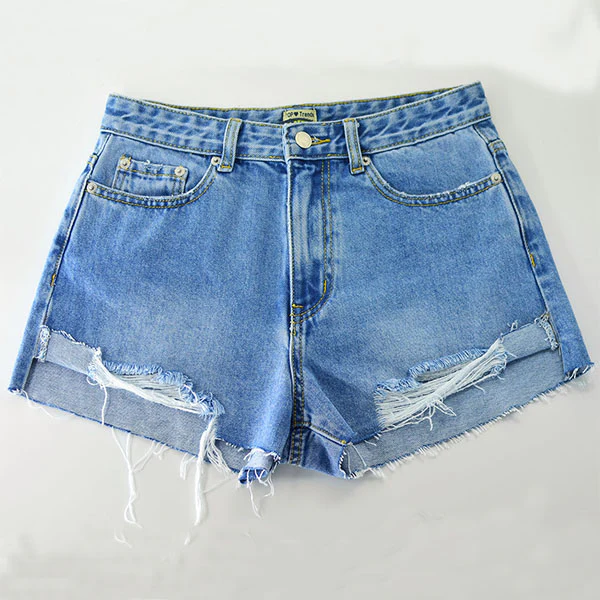 Lindsey Distressed Denim Shorts - Image 4