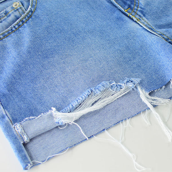 Lindsey Distressed Denim Shorts - Image 8