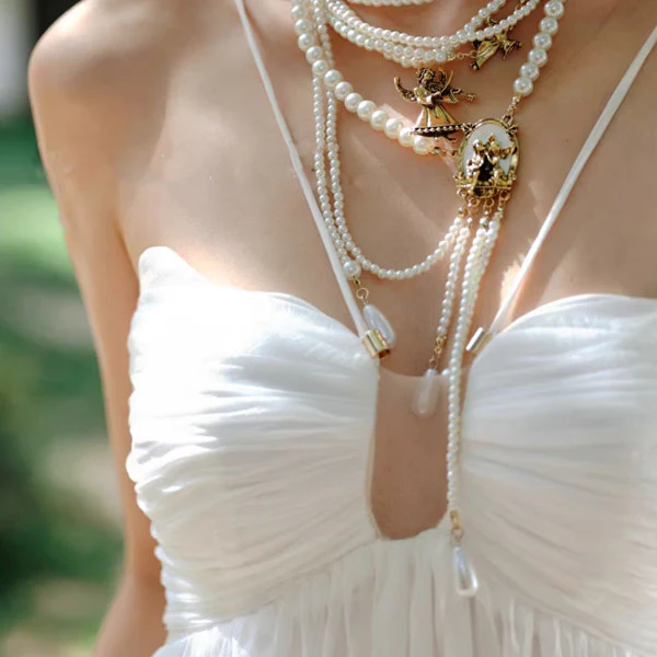 Lizzie Ethereal White Lace-Up Back Maxi Dress - Image 6