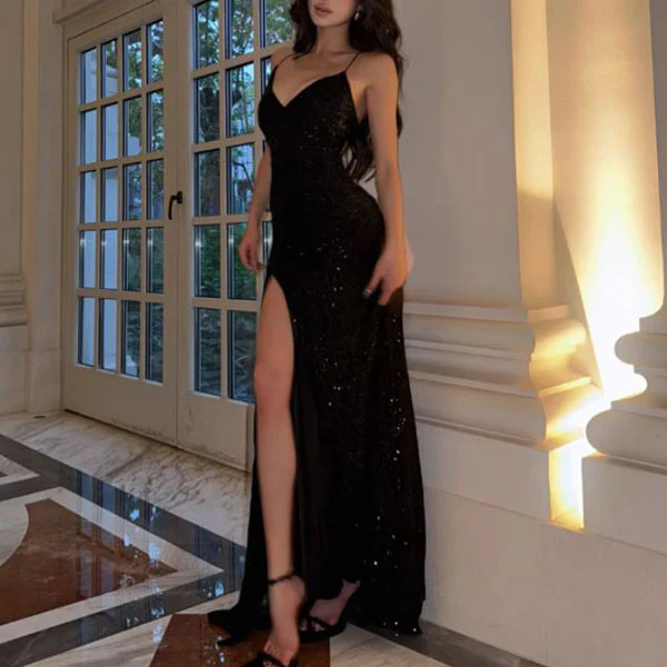 Lora Sparkle Lace Back Evening Dress - Image 12