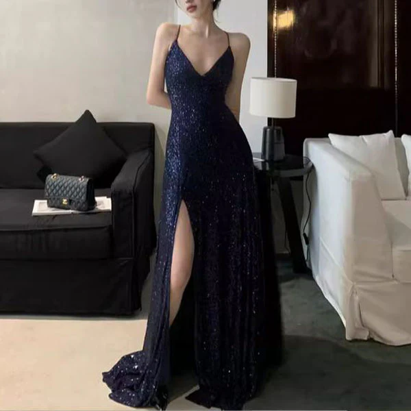 Lora Sparkle Lace Back Evening Dress - Image 2
